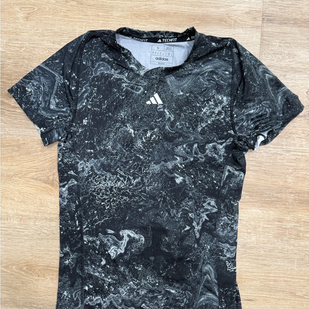 Adidas Monochrome Marble Techfit Tee